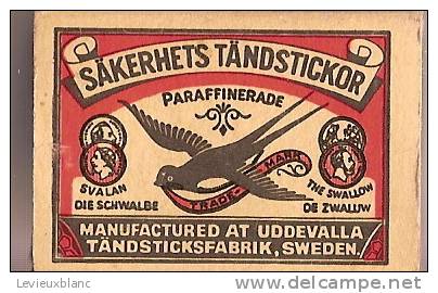 Allumettes/""Sakerhets Tandstickor/Swallow/Suéde : Vers 1980-1990         AL6 - Matchboxes
