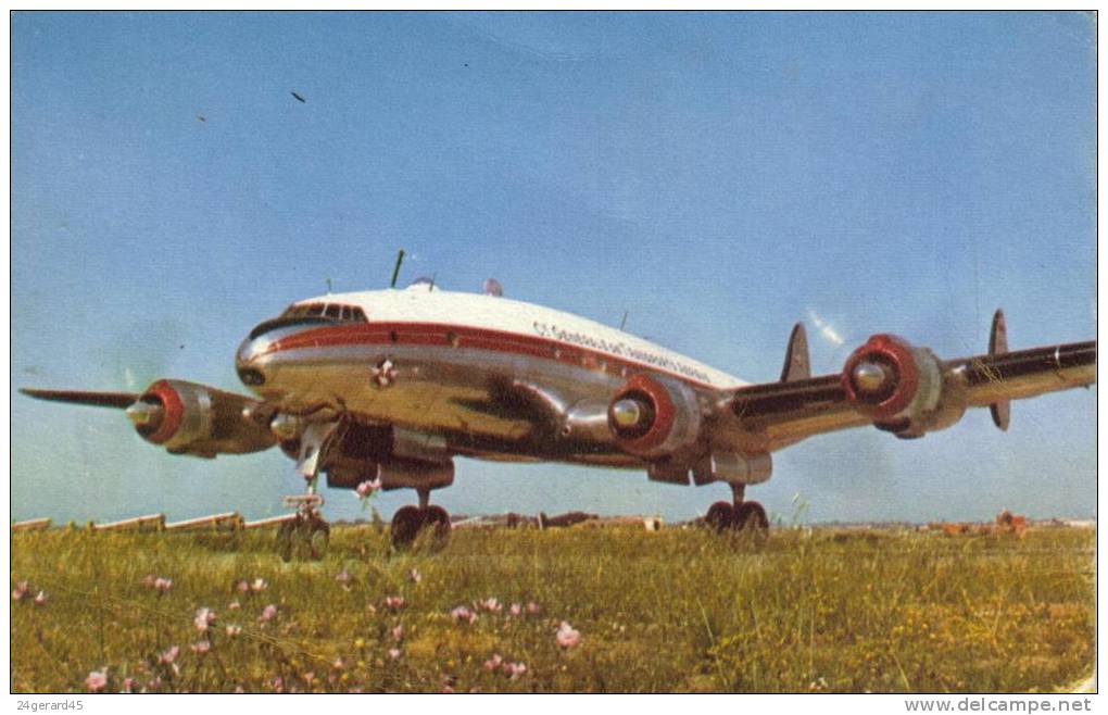 CPSM TRANSPORT AERIEN AVION -  Quadrimoteur Lockheed Constellation (Cie Air Algérie) - 1946-....: Moderne