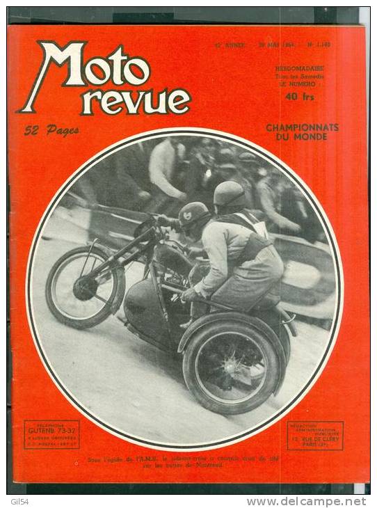 Moto Revue -  29 Mai 1954 - 52 PAGES - N° 1189 -   Championnats Du Monde - Moto 11 - Motorrad