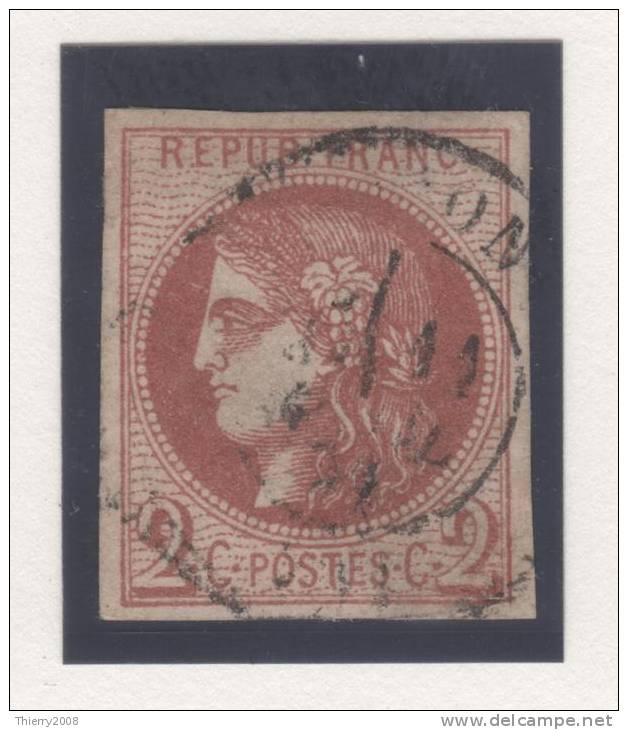 Emission De Bordeaux  N° 40B Avec Oblitération Cachet à Date  TB - 1870 Ausgabe Bordeaux