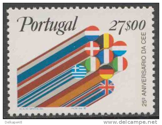 Portugal 1982 Mi 1556 YT 1533 SG 1867 ** Flags ECC Members / 25 Jahre Europäische Wirtschaftsgemeinschaft (EWG) - Neufs