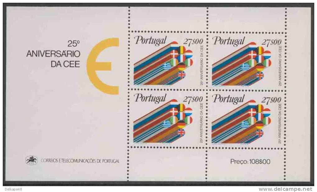 Portugal 1982 B34 (= Mi 1556) YT 1533 SG 1868 ** Flags E.E.C. Members/ 25 Jahre Europäische Wirtschaftsgemeinschaft, EWG - Europese Instellingen