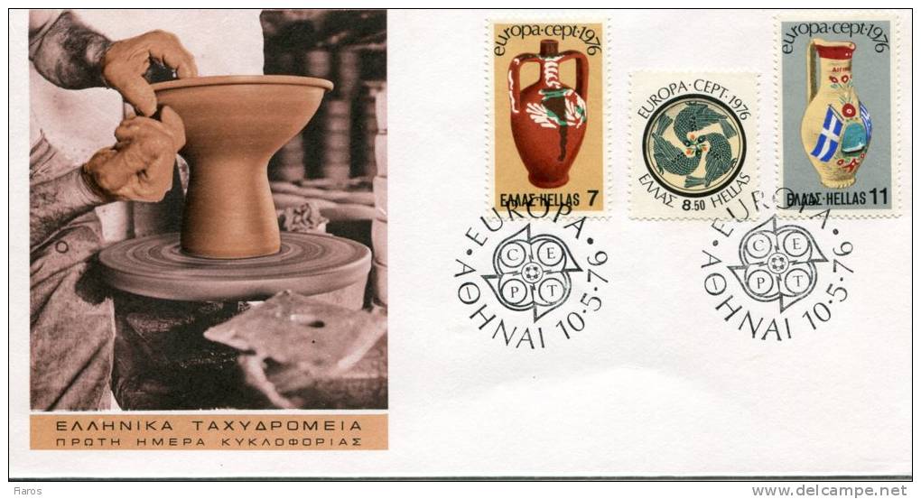 Greek First Day Cover- "Europa- Works Of Art: Handicraft" -1976 - FDC