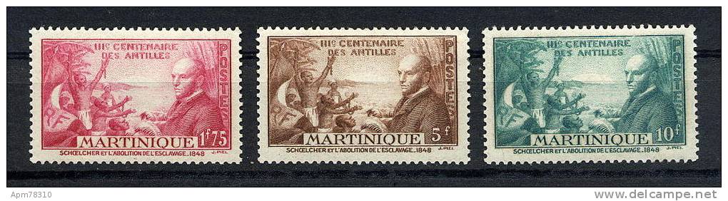 MARTINIQUE  1935 * Y&T 158 Y&T 159 Y&T 160  Scholcher / Abolition De L'esclavage - Autres & Non Classés