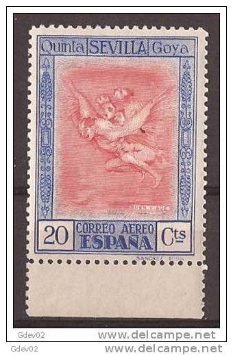 ES521-LAB012TPSO.España  Spain.Espagne ALEGORIAS DE GOYA  AEREA 1930 (Ed 521**) Sin Clarnela LUJO BORDE DE HOJA - Otros & Sin Clasificación