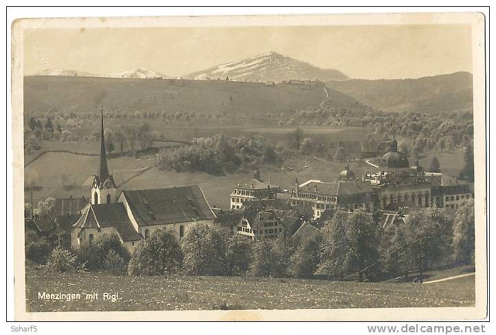 MENZINGEN Mit Rigi Echte Foto Panorama 1931 - Menzingen