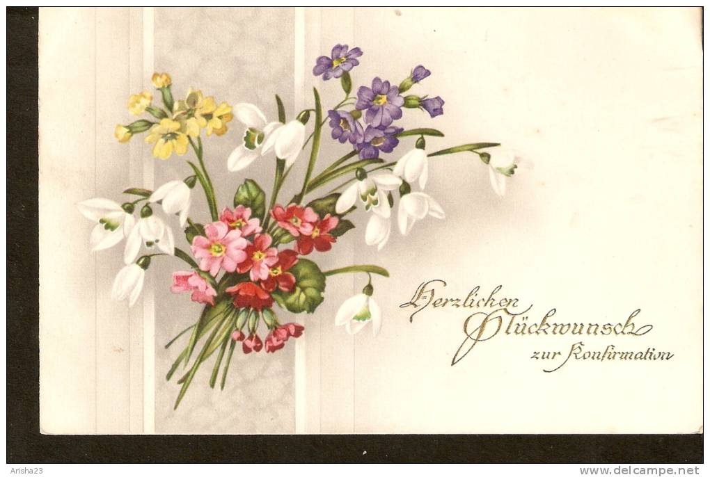 5k. Herzlichen Glückwünsch Zur Konfirmation - Spring Flowers - 1937 - Communion