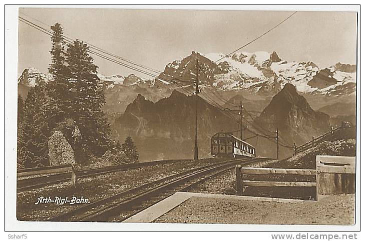 ARTH-RIGI-BAHN Echte Foto Mit Zug C. 1920 - Arth