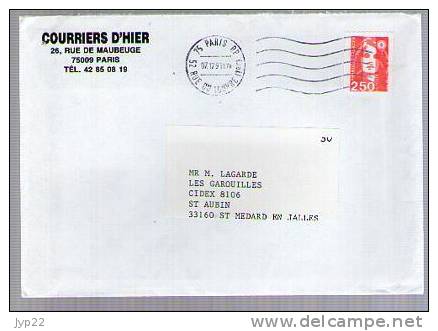 France - Lettre Courriers D´ Hier Obl Paris CAD 07-12-1991 / Tp  Marianne Du Bicentenaire 2719 Roulette - Coil Stamps