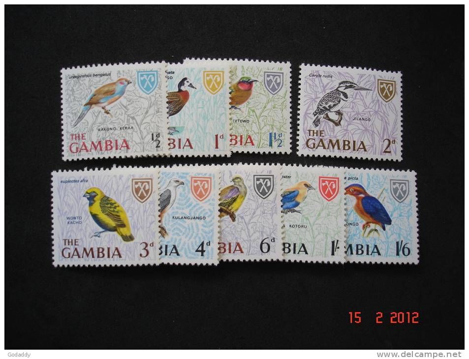 Gambia 1966 Q.Elizabeth II   Set Of 13  Birds    SG233 To SG245    MH And MNH - Gambia (...-1964)