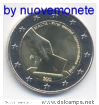 MALTA 2 Euro 2011 Comm. Prime Elezioni Rappresentative Del 1849 - Malta