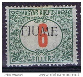 Fiume Sass S 7  / I-II, Mi 7 II, Unused. Soprastampe A Mano, Handstamped - Fiume