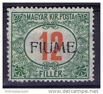 Fiume Sass S 9  / I-II, Mi 9 II, Unused. Soprastampe A Mano, Handstamped - Fiume