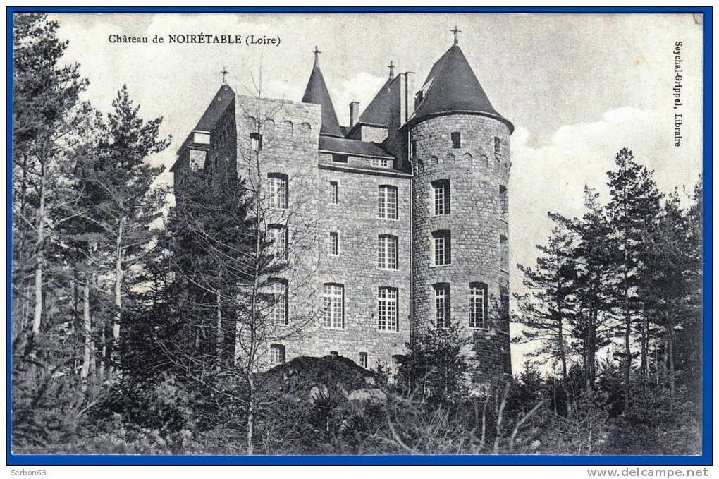 CPA CARTE POSTALE ANCIENNE NOIR ET BLANC DOS SEPARE LOIRE 42440 NOIRETABLE CHATEAU COLLECTION SEYCHAL GRIPPEL LIBRAIRE - Noiretable