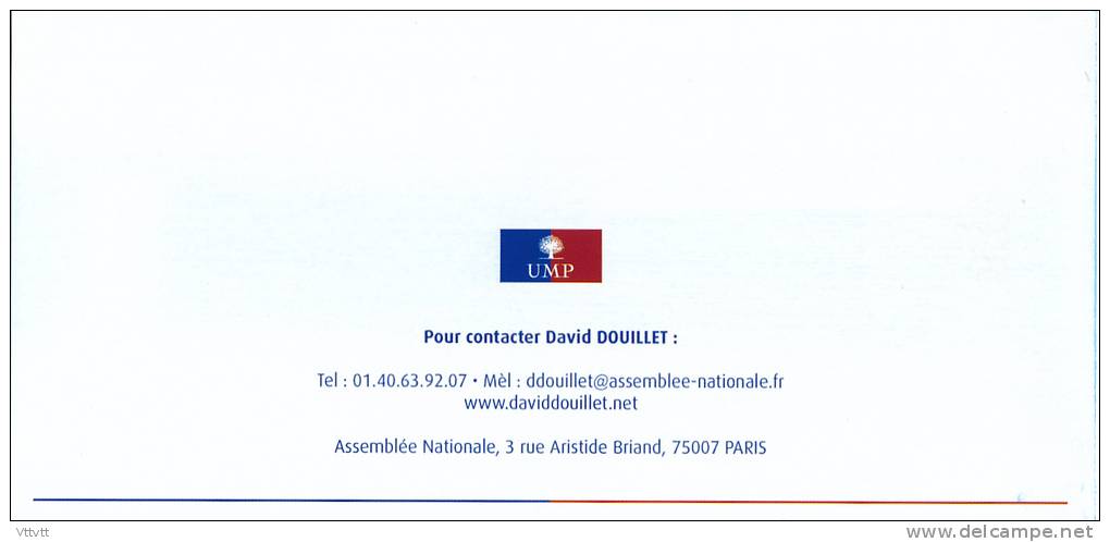 Carte De Voeux 2011 : David Douillet, Député, Conseiller Régional Des Yvelines, Assemblée Nationale, 2 Volets, Politique - Documenti Storici