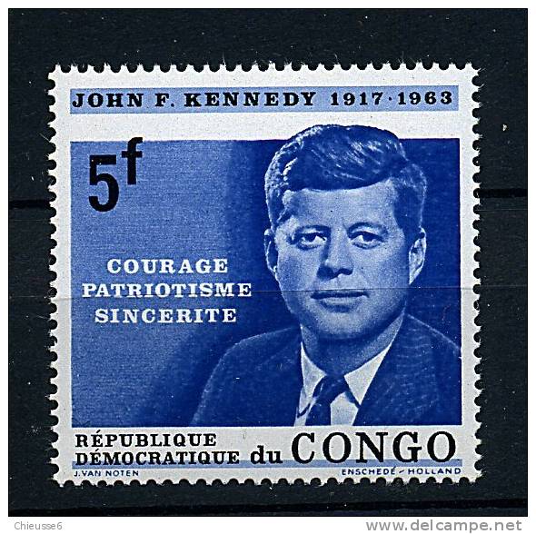 Repo. Démo. Du Congo ** N° 567 - En Mémoire à J.F. Kenndey - Neufs