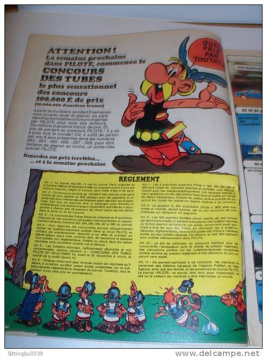 PILOTE, le journal d'Astérix et d'Obélix. 1966. 10 N°s. Correspondance Reliure éditeur N° 32. Avec Pilotoramas.