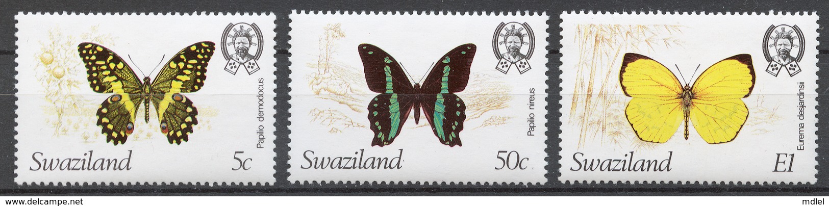 Swaziland 1982 Mi# 392+ 394+ 395** BUTTERFLIES - Swaziland (1968-...)