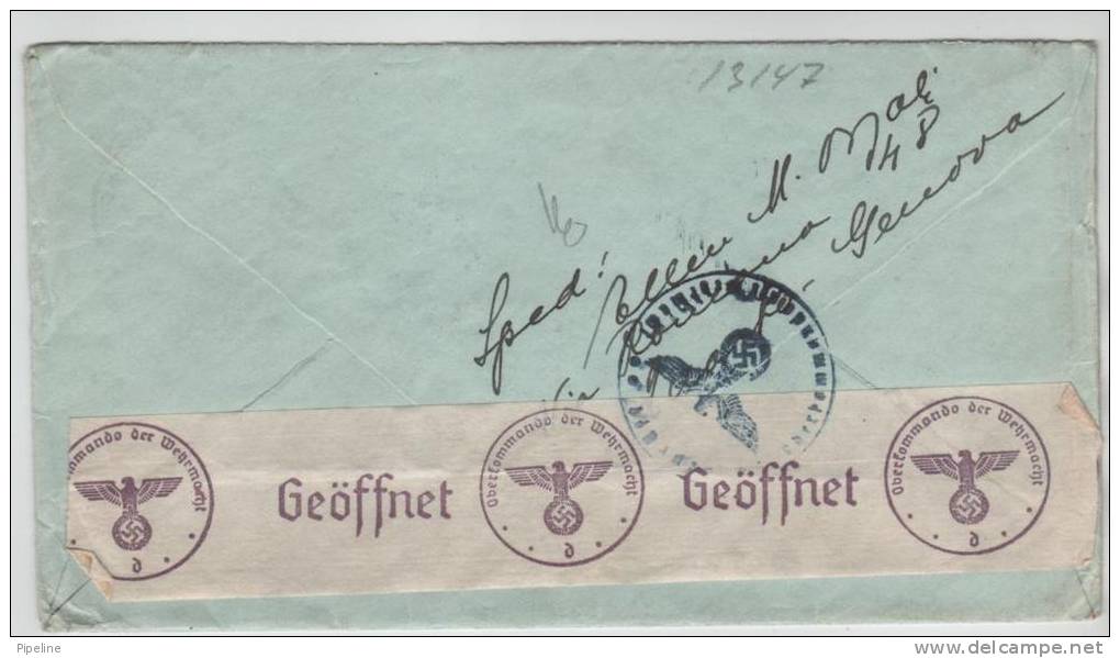 Italy NAZI Censored Cover Quarto Dei Mille Genova Sent To Denmark 30-9-1940 - Marcophilie