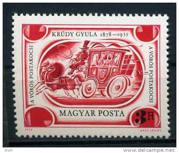 1978 Ungheria, Centenario Nascita Gyuls Krudy, Serie Completa Nuova (**) - Unused Stamps