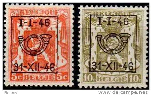 PIA  - BELGIO -   (da 1-I-46 Al 31-XII-46) : Preannullati - Tipo D - (UNIFICATO  11A) - Typos 1929-37 (Heraldischer Löwe)