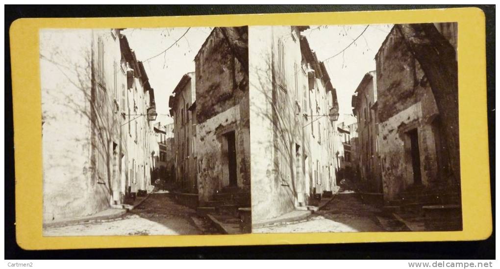 PHOTO STEREO 1900 UNE RUE  A LOCALISER DANS LES ALPES-MARITIMES NICE CANNES ANTIBES VILLEFRANCHE JUAN-LES-PINS 06 - Stereoscopio