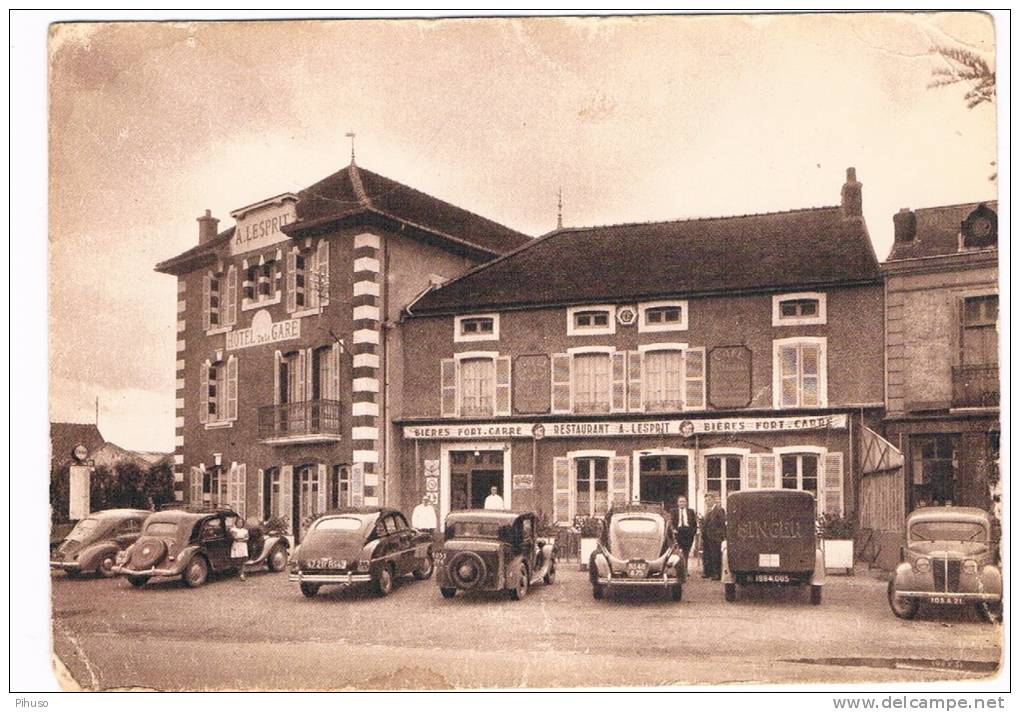 *1893 *  VENAREY  LES LAUMES : L'Hotel De La Gare ( Citroen Traction Avant) - Venarey Les Laumes