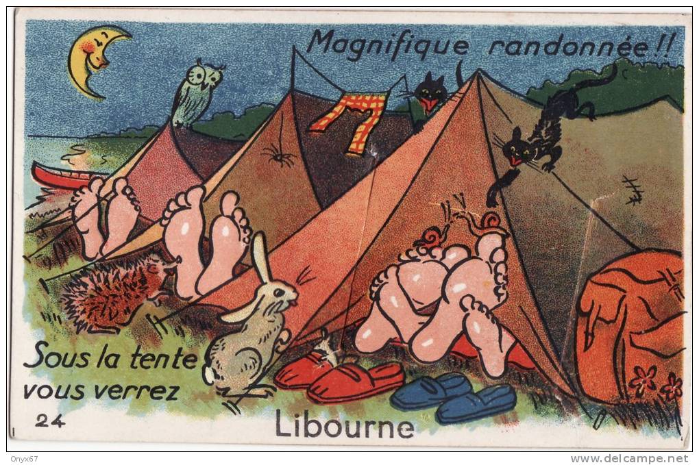 Carte Postale Système De LIBOURNE (Gironde)  Sous La Tente  ... Soulevez La Tirette 10 Vues - Libourne