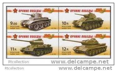 Russia 2010 Weapon Of Victory Tanks World War II Tank Transport History Army Military Militaria WW2 MNH Michel 1636-1639 - Trucks