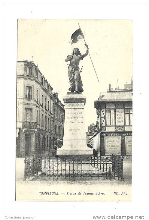 Cp, 60, Compiègne, Statue De Jeanne D'Arc - Compiegne