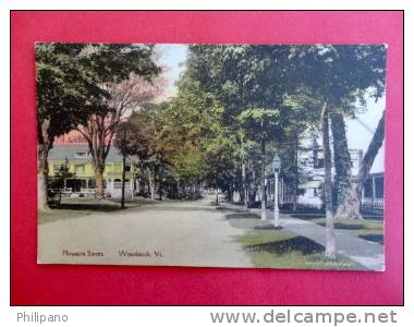 Hand Colored --- Woodstock VT   Pleasant Street-        ---------         ---------- Ref 431 - Andere & Zonder Classificatie