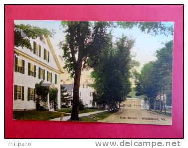 Hand Colored --- Woodstock VT    Elm Street-        ---------         ---------- Ref 431 - Other & Unclassified