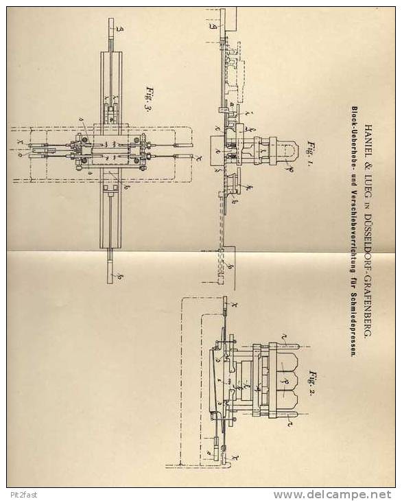 Original Patentschrift - Haniel & Lueg In Düsseldorf - Grafenberg , 1900 , Schmiedepresse , Schmiede , Schmied !!! - Tools