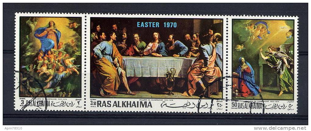 RAS AL KHAIMA 1970 OBL. Y&T 54/PA33  Pâques - Easter / Champaigne - Ras Al-Khaimah