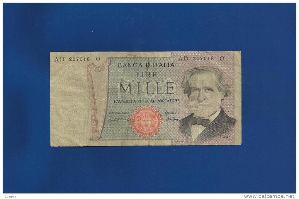 BANCONOTA  1.000 Lire  G. VERDI  2° Tipo - D.M.   6. 9. 1980   E  26. 2. 1969. - 1000 Lire