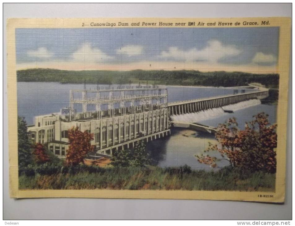 CPSM Conowingo Dam And Power House Near Bel Air And Havre De Grace , Md - Rare 1952 - ET01 - Autres & Non Classés