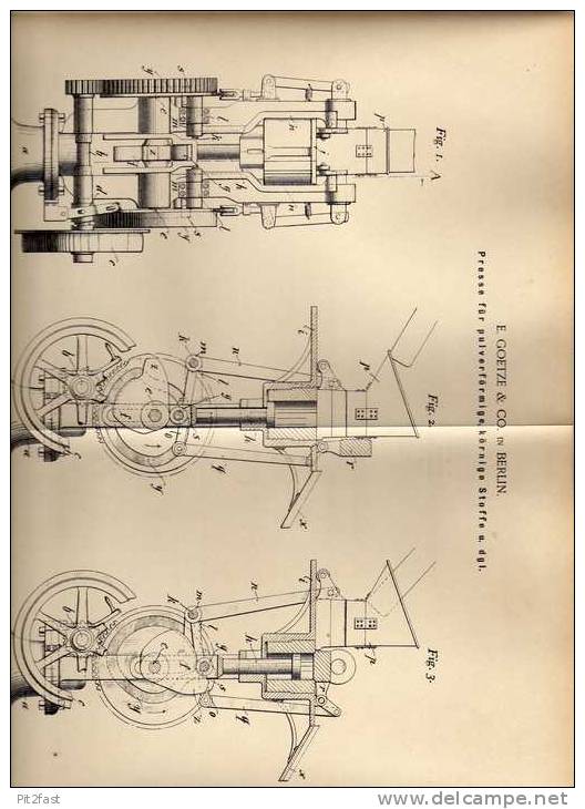 Original Patentschrift -  E. Goetze & Co In Berlin , 1900 , Presse Für Tee !!! - Maschinen