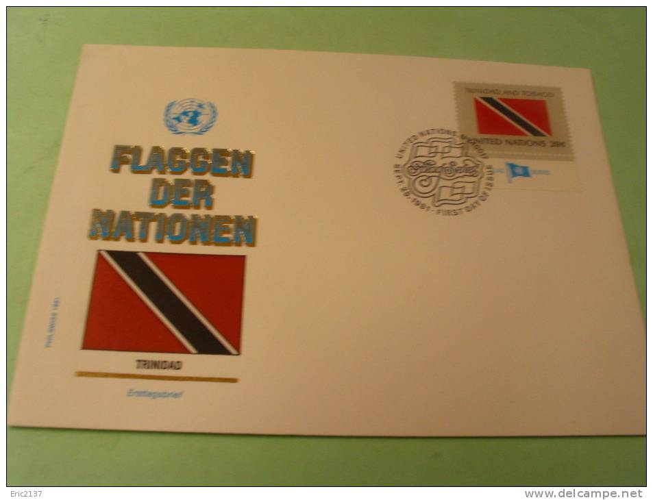 ENVELOPPE 1ER JOUR DRAPEAU..ONU - Trinidad & Tobago (1962-...)