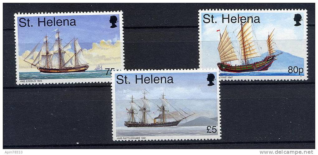 SAINTE HELENE 1998 ** Y&T 721/722/724 Voiliers - Sailing Ships / Erebus / Keyjing / Rattlesnake - St. Helena