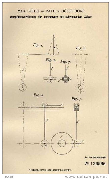 Original Patentschrift - Max Gehre In Rath B. Düsseldorf , Dämpfungsvorrichtung , 1901  !!! - Machines