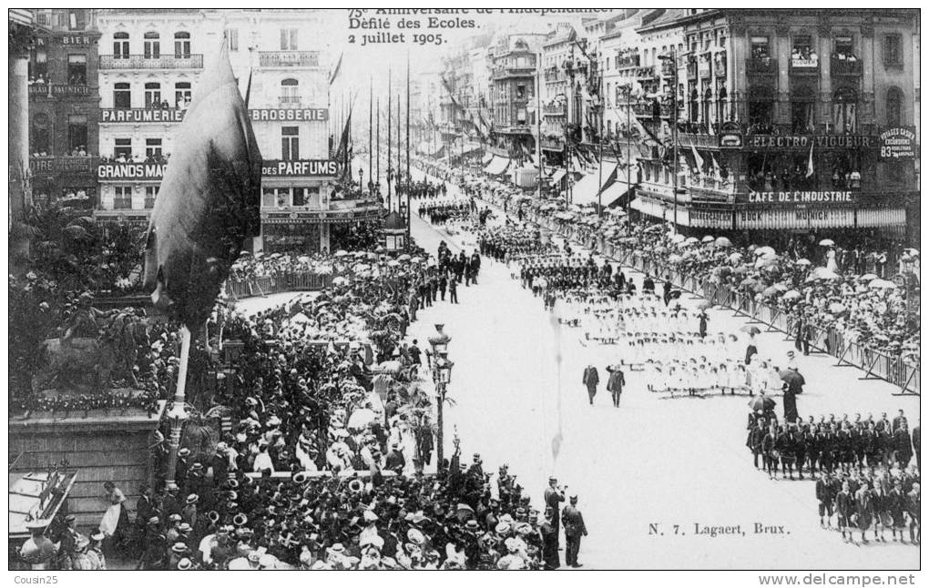 BELGIQUE - BRUXELLES - 75e Anniversaire De L´Indépendance - Défilé Des Ecoles - 2 Juillet 1905 - Fêtes, événements
