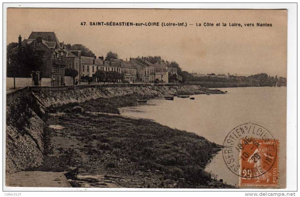 Saint Sebastien Sur Loire La Cote Et La Loire, Vers Nantes 1928 Edition F. Chapeau Nantes - Saint-Sébastien-sur-Loire