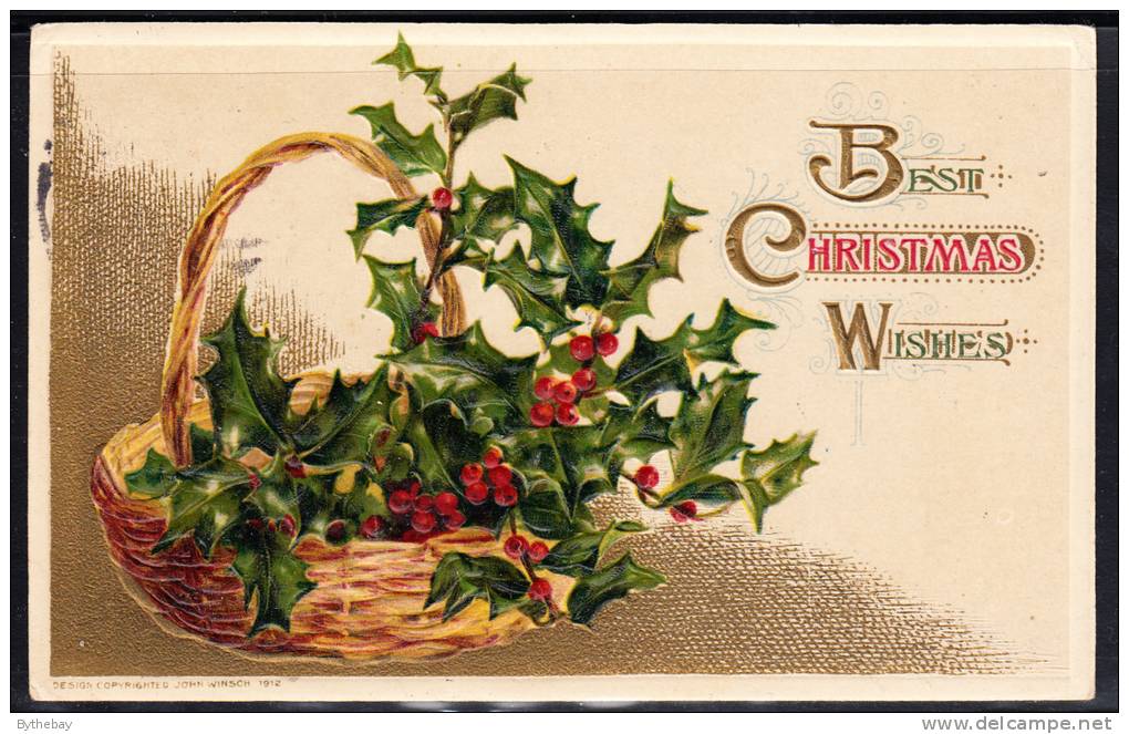 Best Christmas Wishes - Basket Of Holly - Winsch