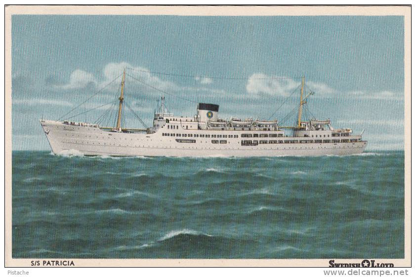 S/S Patricia - Swedish Lloyd - Bateau Paquebot Boat Ship Liner - 2 Scans - VG Condition - Steamers