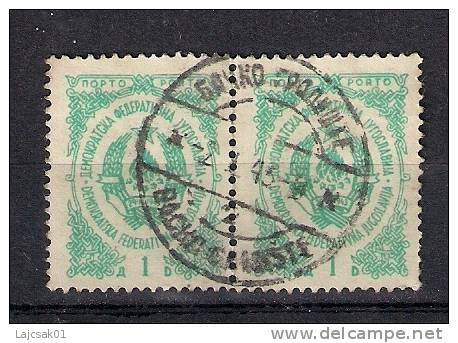 Yugoslavia 1950. Porto Used Pair With Postmark BACKO GRADISTE - Usati