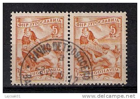Yugoslavia 1951. Definitive Used Pair With Postmark BACKO PETROVO SELO - Used Stamps