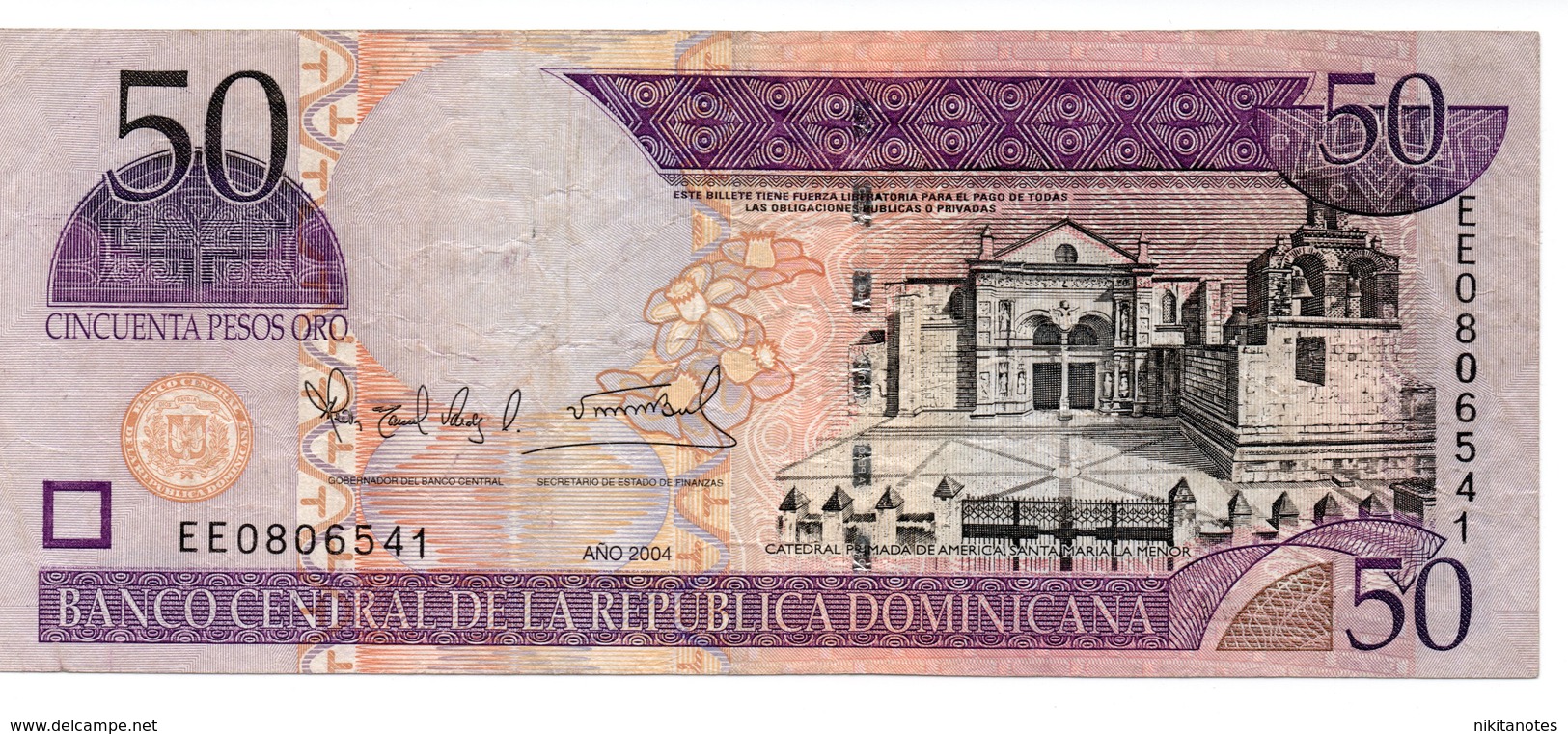 DOMINICANA REPUBBLICA 50 PESOS ORO DEL 2004 Circ. See Scan - Dominicaine