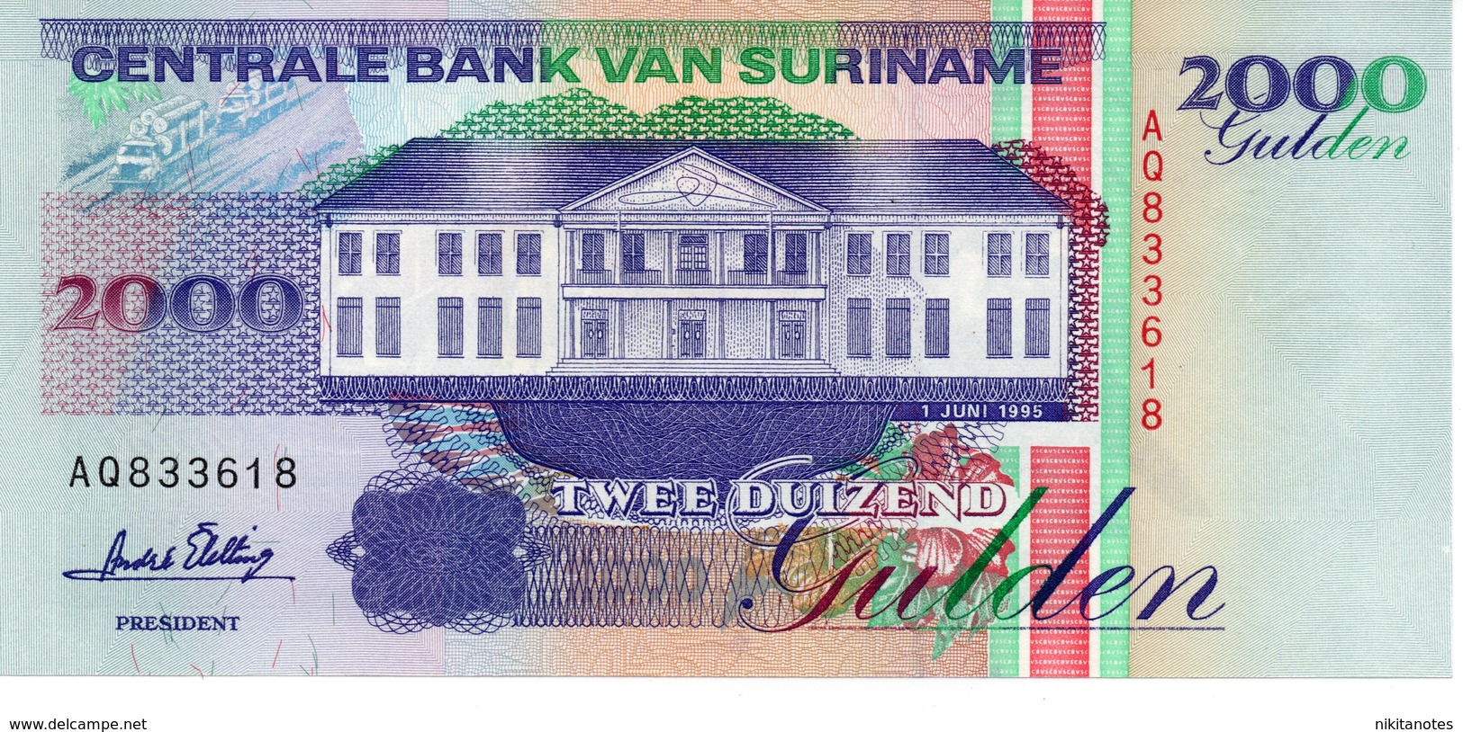 Suriname 2000 2,000 GULDEN 1995 P 142 Unc - Surinam