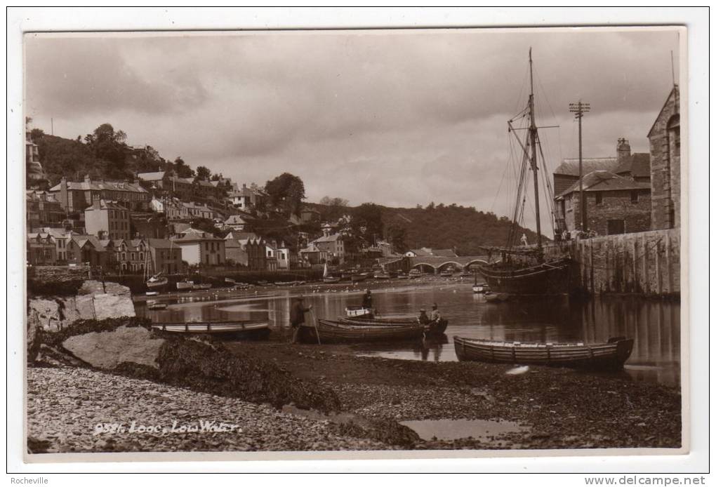 Angleterre- Looc. Low Water-Bateaux- Personnages-Real Photo- - Lynmouth & Lynton