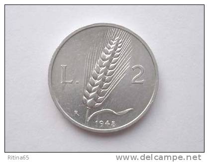 ECCEZIONALE !!! 2 LIRE 1948 " SPIGA " !!! - 2 Liras